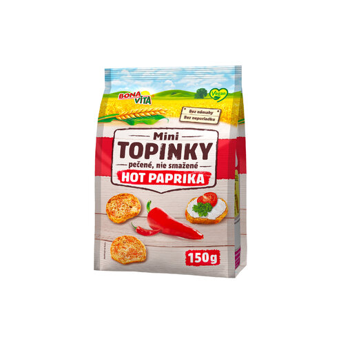 Mini topinky HOT PAPRIKA 150g cena za 1 kartón (10 kusov)