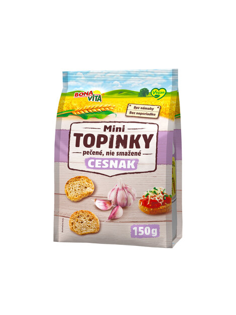 Mini topinky s cesnakovou príchuťou 150g cena za 1 kartón (10 kusov)