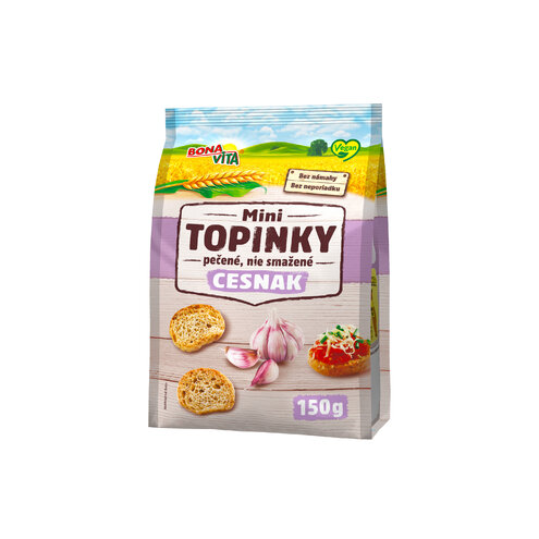 Mini topinky s cesnakovou príchuťou 150g cena za 1 kartón (10 kusov)